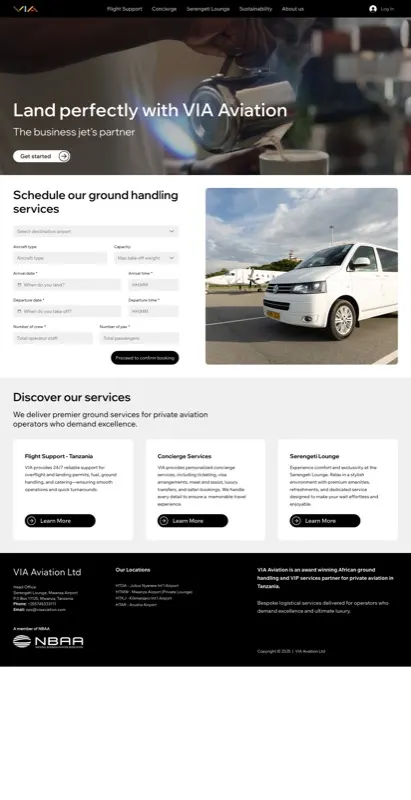 VIA Aviation website designed by Kapture
