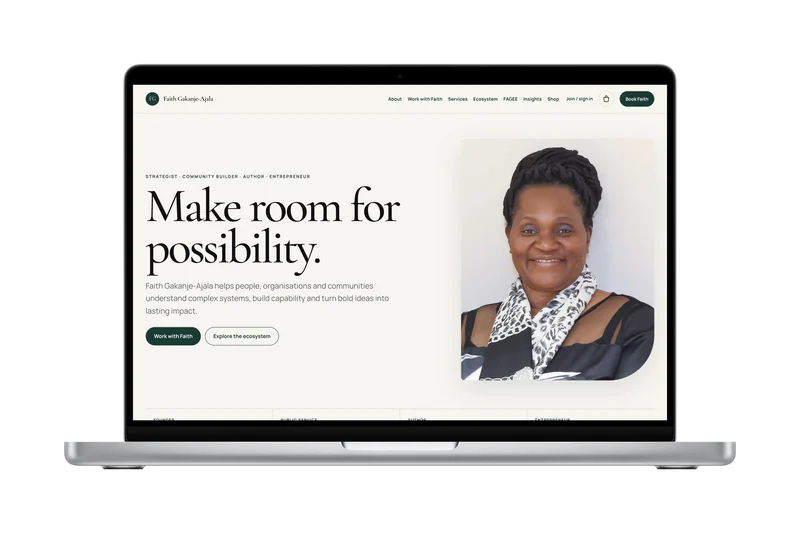 Faith Gakanje-Ajala on a laptop