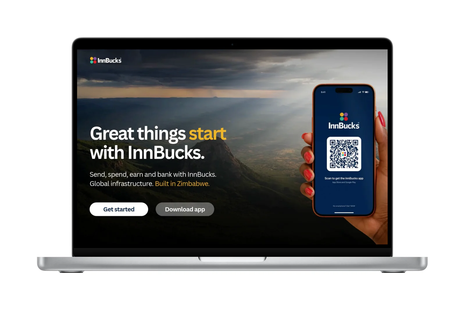 InnBucks, shown on a laptop