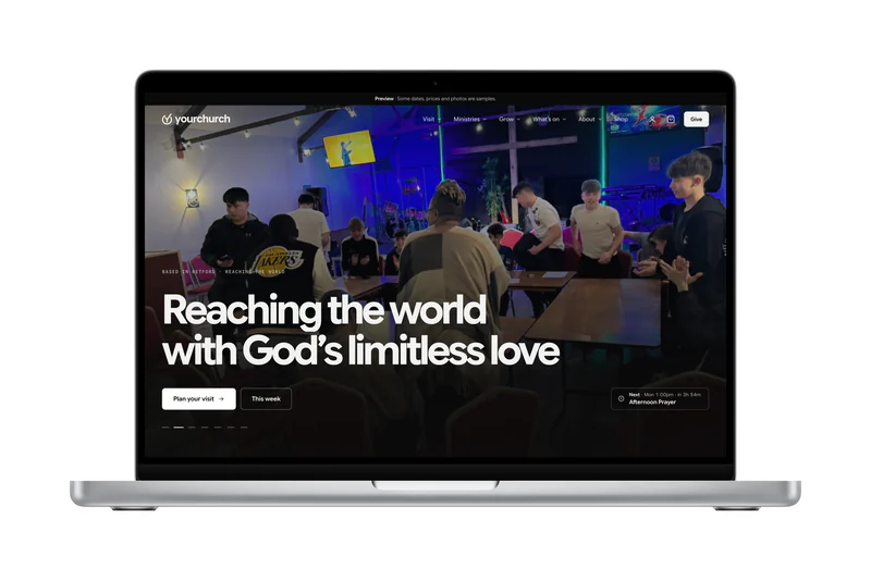 Yourchurch on a laptop