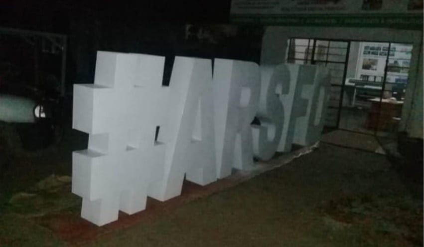 ARFSD 2020 event letters at night