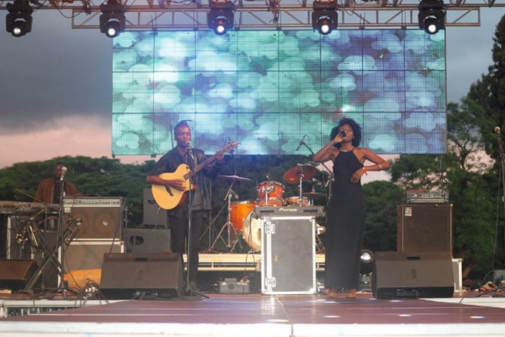 A live stage built and lit by Kapture