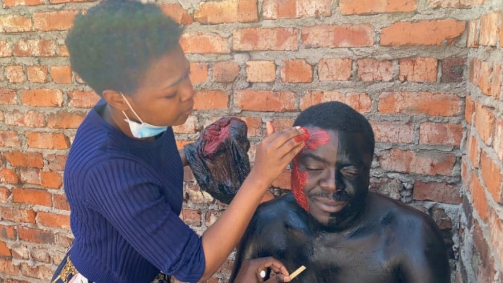 Special-effects make-up for a film